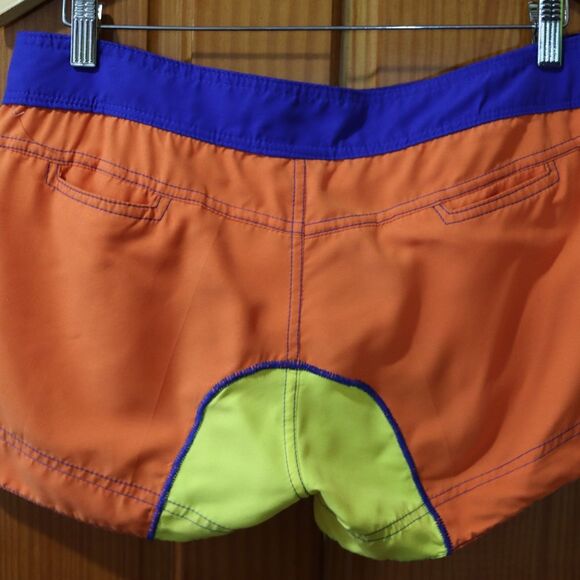 Liquid Men Orange & Blue Short Swim Trunks Vacation Beach 34 Medium - Picture 4 of 8